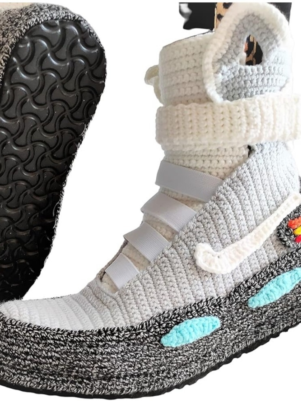 Nike Gray and Aqua Crochet Ankle Boots